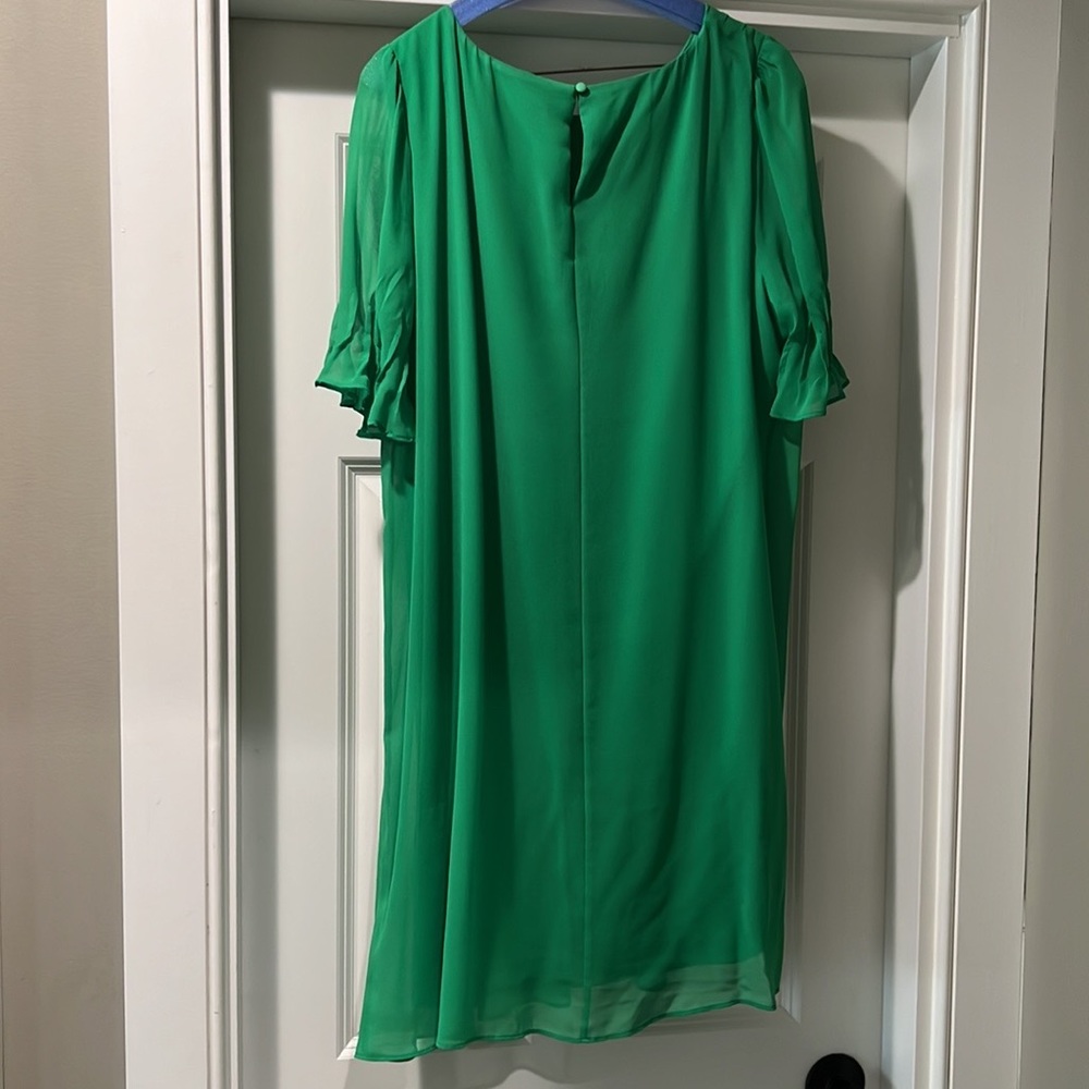 Dkny Pleated Shift Dress (Solid Green) - image 5